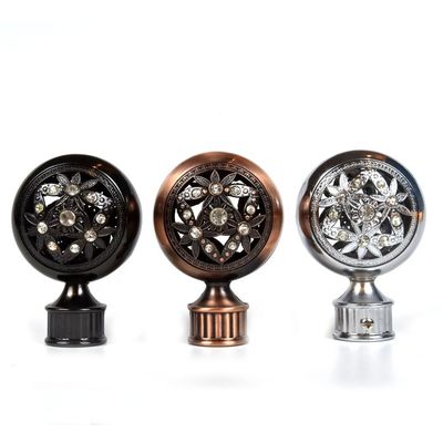 直接工場卸し売りスライバ青銅色色28mmの金属のダイヤモンドのカーテン・レールの付属品の水晶カーテンのfinials