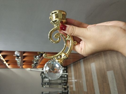 カーテン・レールのための卸し売り水晶金のカーテンの棒の金属のfinialsのカーテン・レールの付属品