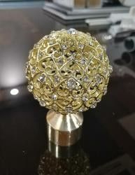 28mmのカーテン・レールのための安いクリスタル グラスのローズの金のカーテン・レールのFinialsのポーランド人の円錐形の金の新しいFinials